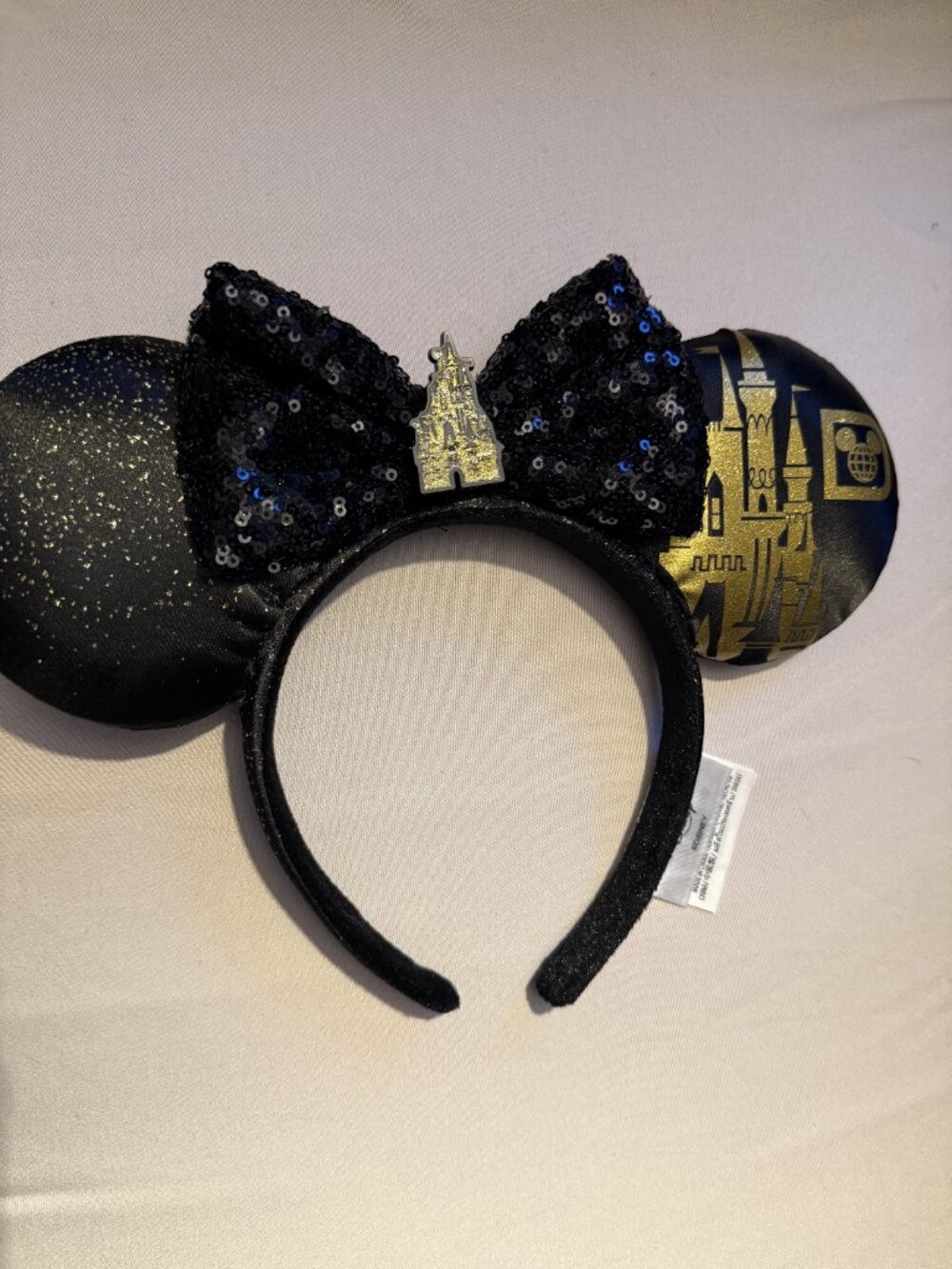Walt Disney World Castle Collection Minnie Mouse Ear Headband - Black & Gold